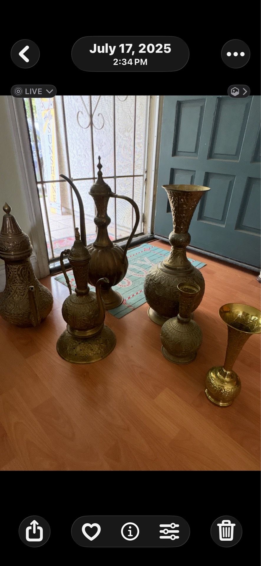 Brass Genie Lamp /Vase Lot