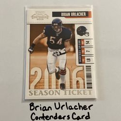 Brian Urlacher Chicago Bears Hall of Fame LB Contenders Card. 