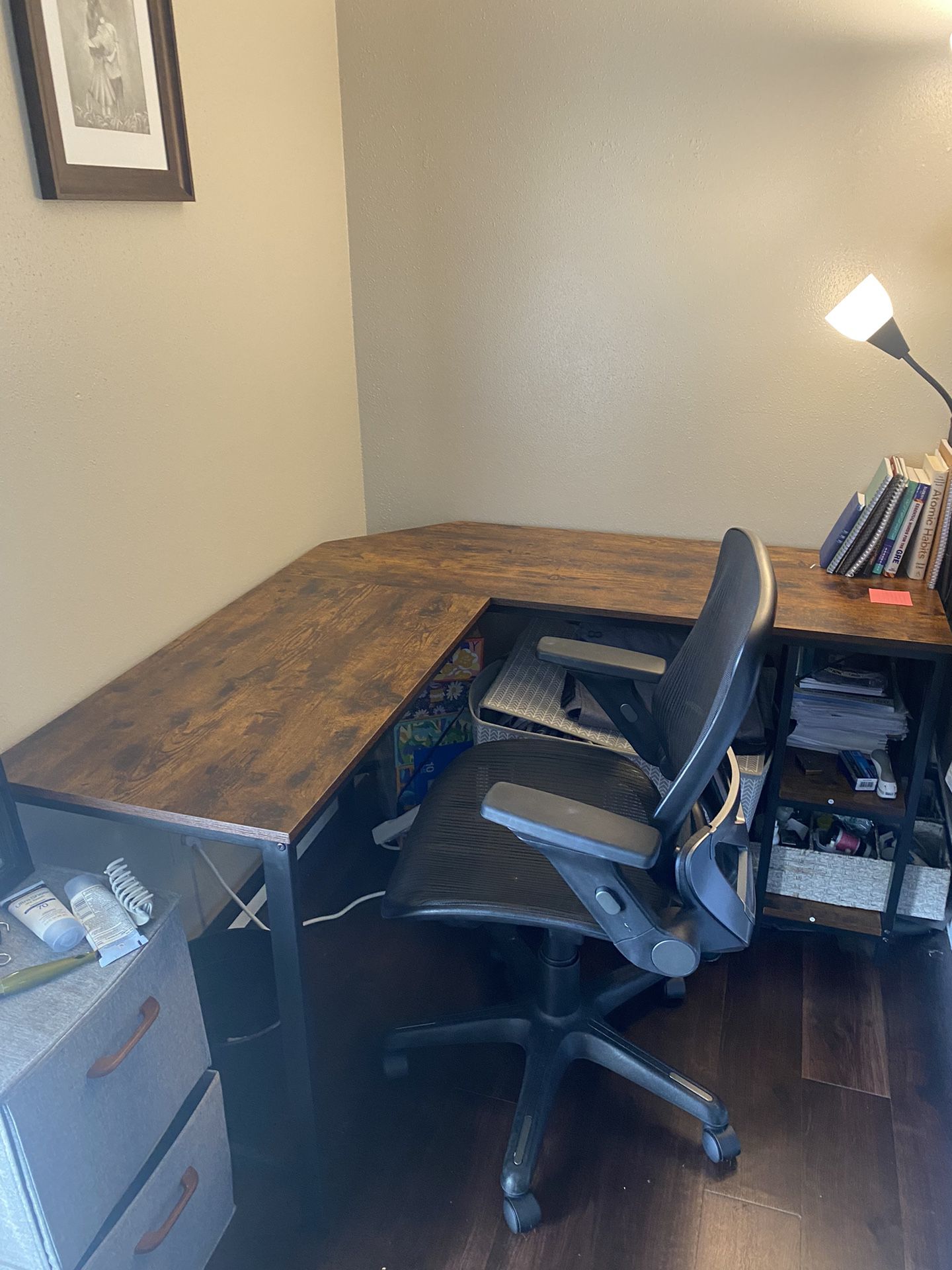 L-shape Computer Office Desk + Chair
