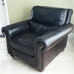 Leather Chair & Ottoman 