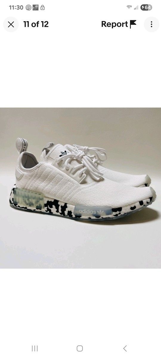 Adidas NMD_R1 Shoes Men's Originals Athletic Sneakers White Black GZ7921 - New size 8.5