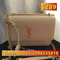 Saint Laurent Loulou Shoulder Bag Small light Beige Leather