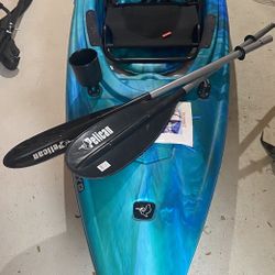 Kayak - Pelican Argo 100XR, Customized W/ Fishing Pole & Cup Holder, Paddles, Pelican Ergonomic Seat, Optional: Universal Mount For Vehicle Roof Racks