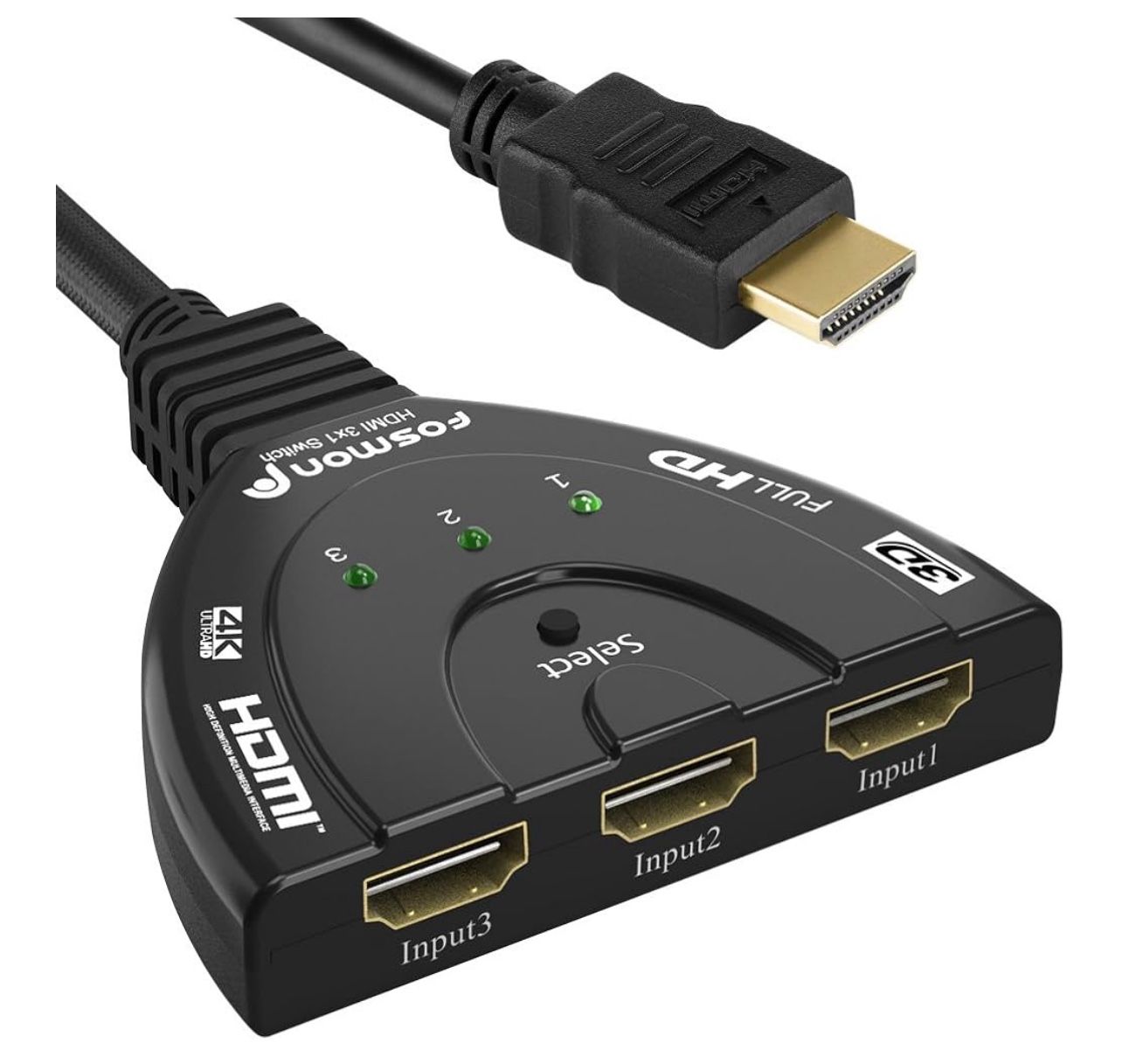 New 4K HDMI Switch, 3 Port HDMI Switcher