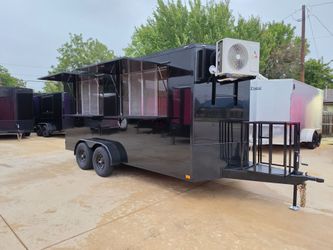 2027 New 7x16 TA3 Screwless Enclosed Vending Trailer | Spoiler Package | 50 AMP Electric Pkg. w/Mini Split | Dexter Axle | 1266 (BLACK)