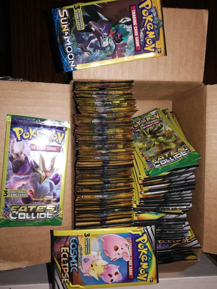 143 Pokemon Cards 3 Card Booster Packs New Factory Sealed XY Fates Collide, Sun & Moon, & Cosmic Eclipse