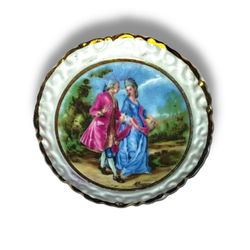 Vintage Porcelain Coalport Brooch.