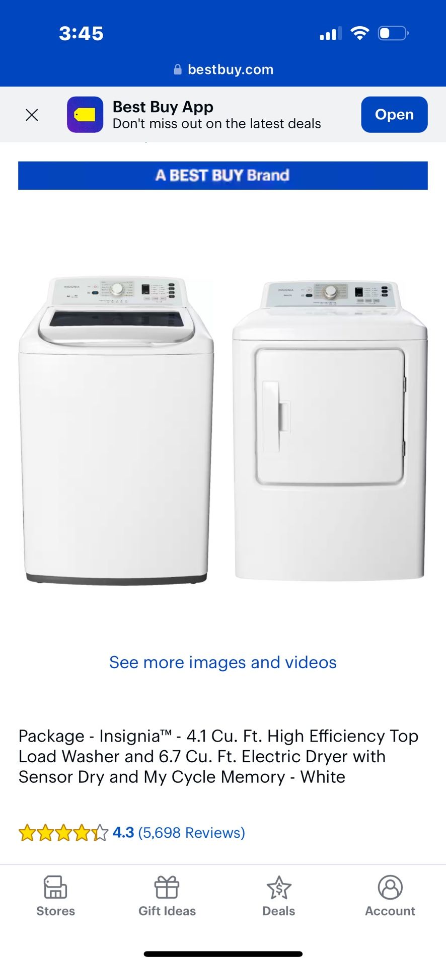 Insignia Washer & Dryer Set