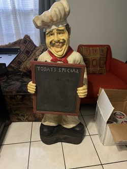 48” Italian Chef Figurine For Restaurant 