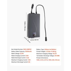  Battery Pack for Reclining Furniture, 5000 mAh Rechargeable Recliner Battery Pack, with Universal 2-Pin Connection and LED Display Screen, for Electr
