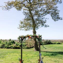 6.5 Ft. Ling’s Moment Sunset Terracotta Flower Garland With Hanging Vines For Wedding Ceremony Arch