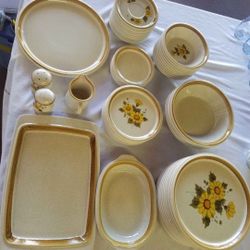 Mikasa Stone Manor 67 pc. oven to table to dishwasher stoneware last picture has list of items A104Z222