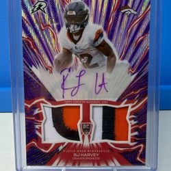 2025 Topps Resurgence RJ Harvey Rookie Patch Auto /75 Broncos RPA