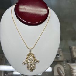 Sterling Silver Necklace With Gold Plating