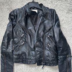 Gently Used Retro Leather Jacket - Size XS, S