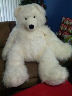Jumbo White Plush Bear