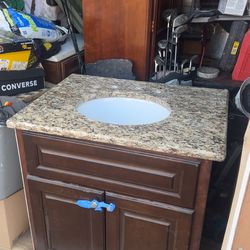 Bathroom Vanity Cabinet w/ GRANITE Top, Under-Mount Sink Pro Installation Available