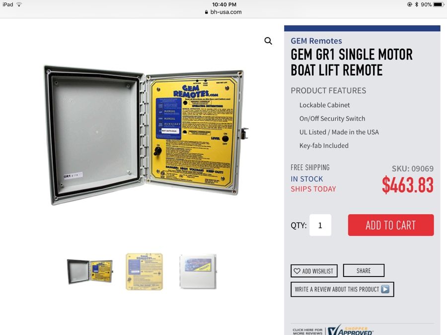 Wireless boat lift control system by Gem Remote for Sale in Plano, TX