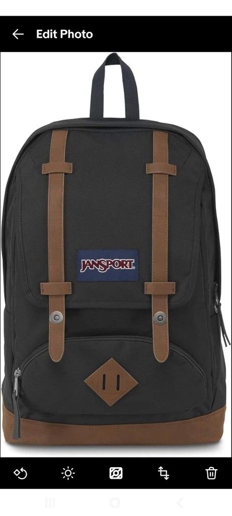 JANSPORT Cortlandt 15-inch Laptop Backpack - Rugged Vegan Leather Bag, Black