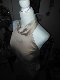 Satin Halter Top Cowl Neck