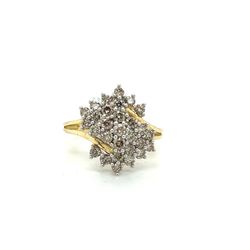 10kt Gold Large Cluster Diamond Ring 1ctw 3.00grams Size 7 165061 2