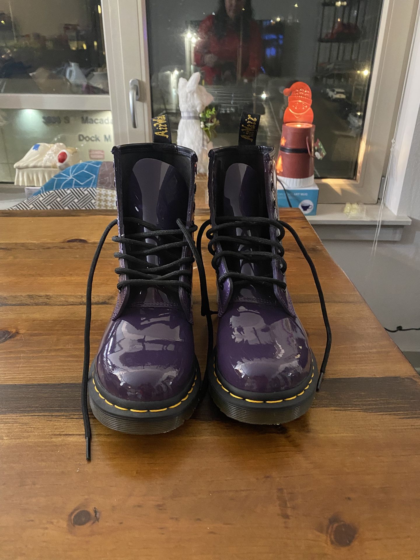 Brand new Doc Martens Purple Patent Leather Boots