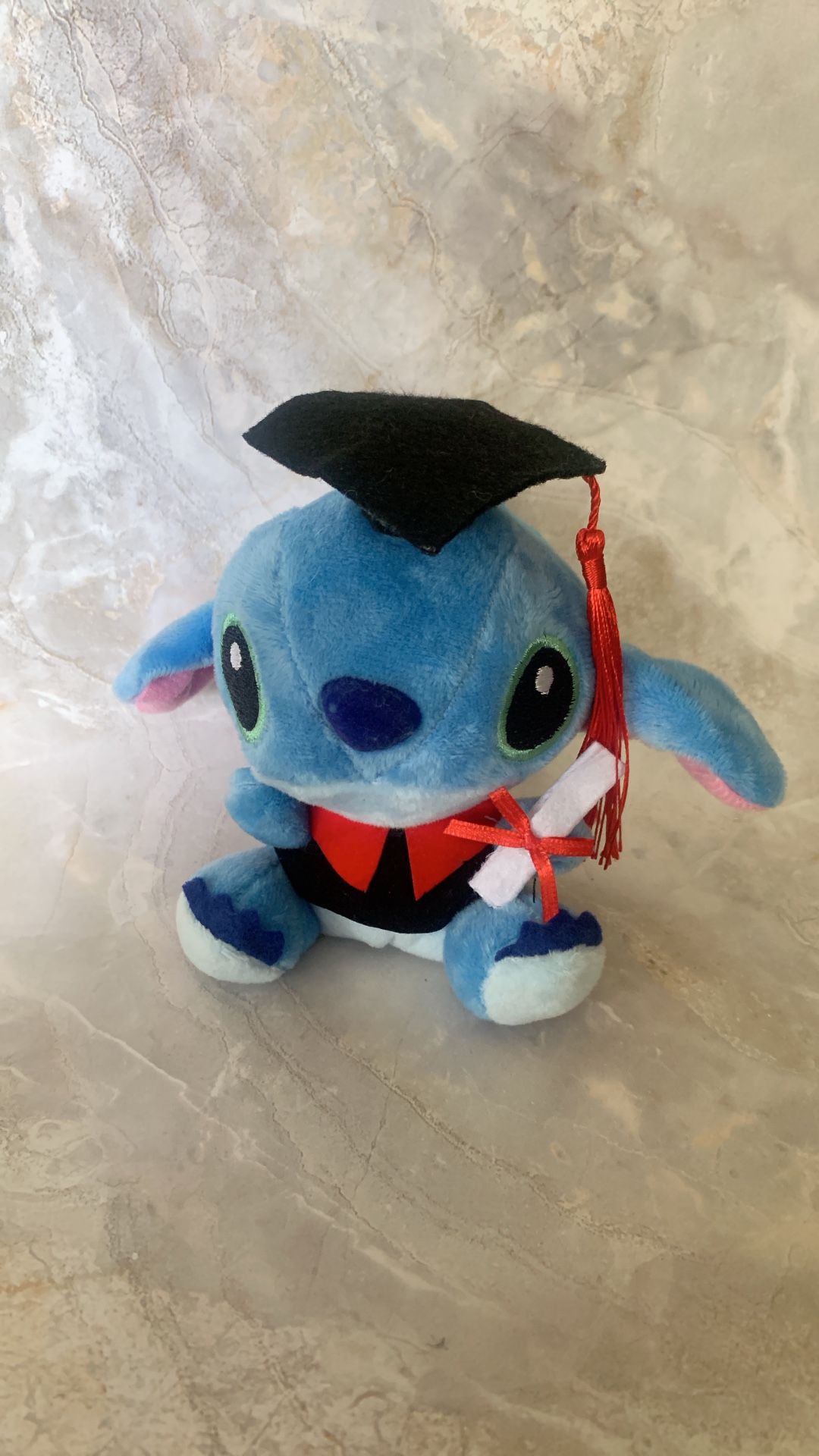 Stitch Plushie Keychain With Graduation Hat And diploma