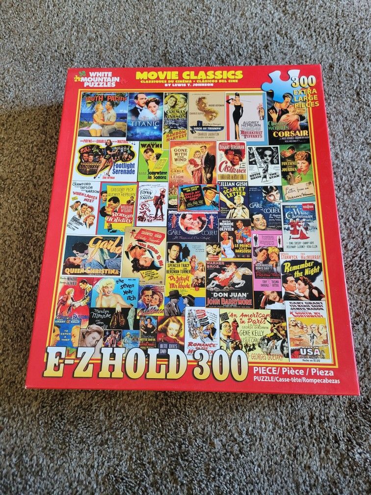 "Movie Classics" 300 Large Piece Jigsaw Puzzle Like New