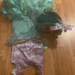 Girls Classic Ariel Costume And Accessory Kits Size 7/8