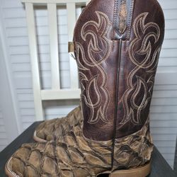 Cody James Pirarucu Western Boots Square Toe BBME039 Men's Size 10 EE