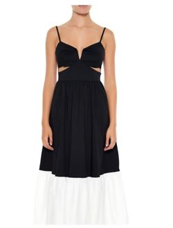 Black and White Cutout Maxi Dress