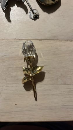 Swarovski Crystal Gold Rose