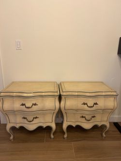 Vintage Union-National French Provincial Nightstands - Matching Pair
