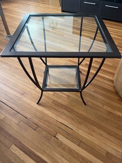Modern Glass Metal End Table