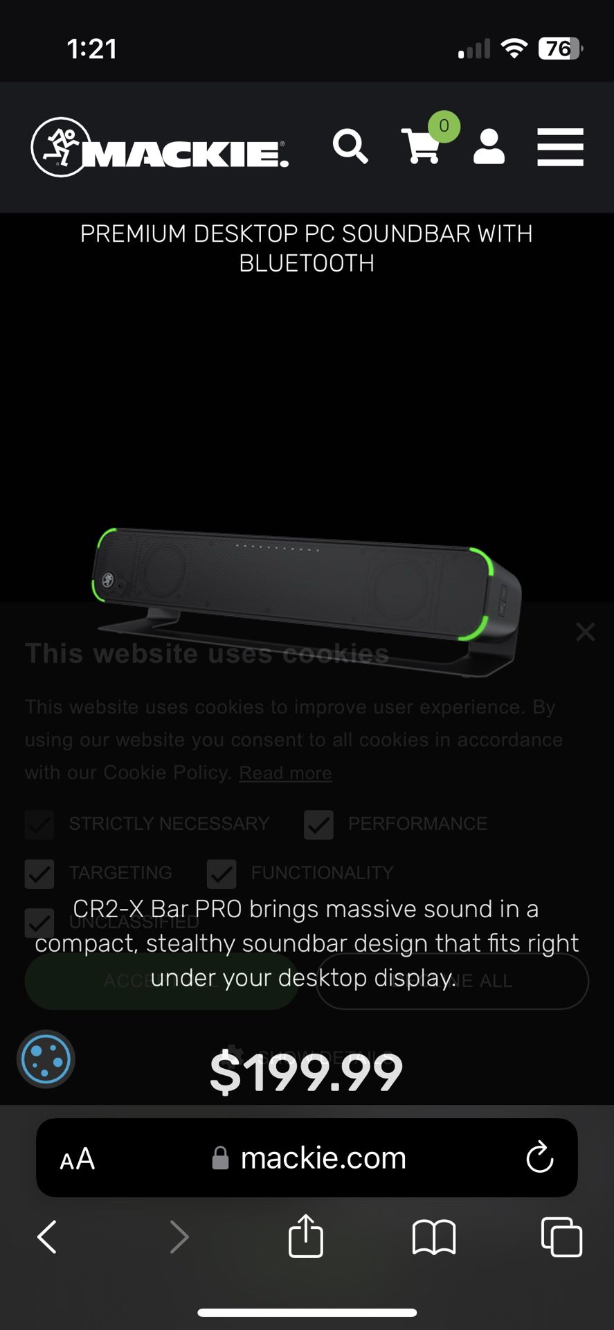 CR2-X Bar PRO PREMIUM DESKTOP PC SOUNDBAR WITH BLUETOOTH