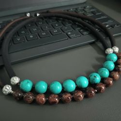 Turquoise & Brown Stone Necklaces