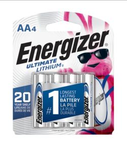 Energizer Ultimate Lithium AA Batteries 4-Pack