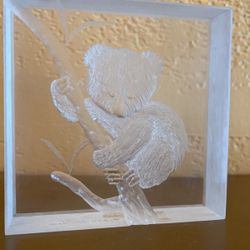 Crystal Cube Koala Bear Paperweight