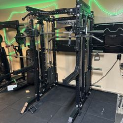 PRO SERIES Ultimate Half Rack Functional Trainer w/Smith Machine Bar | 400lb Stack | Gym Equipment | Fitness | Commercial | Squat Rack 