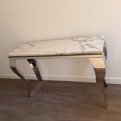 Marble Console Table With Chrome Legs