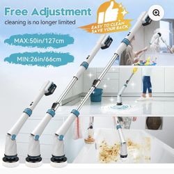 Electric Spin Scrubber with Battery, 1200 RPM High Power Electric Scrubber for Cleaning, Shower Cordless Cleaning Brush with LED Display for Bathtub G