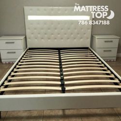 Cama Queen Bed Frame White LED ( Only 10 Down)
