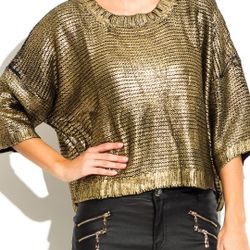 Kim  abd Metallic Top Size 3X