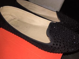 Black glitter flats