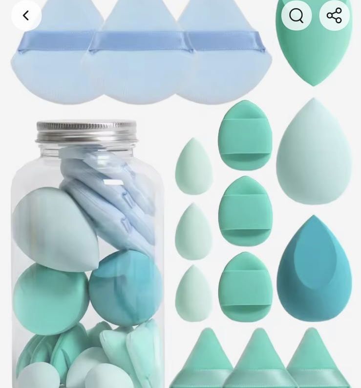 15pcs Makeup Sponge Set With Storage Jar, Including 3pcs Beauty Blender & 3pcs