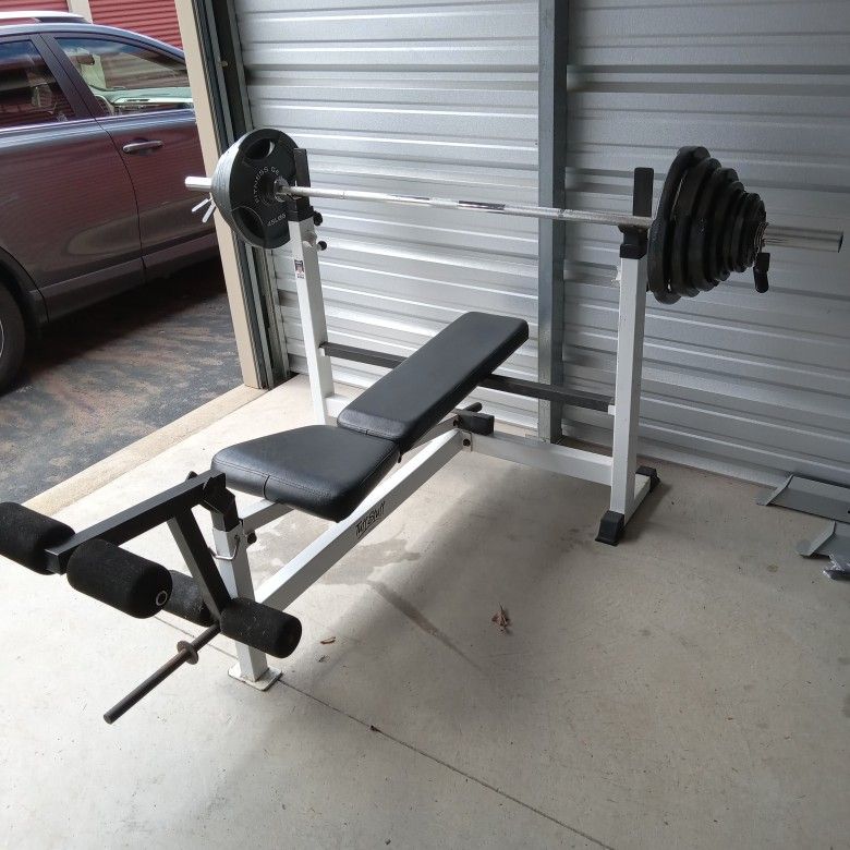 300# Olympic Weight Set W/ Rack & Bench