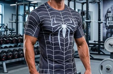 🎃 Black Symbiote Spider-Man 3D Compression Shirt | Instant Costume Tee - XL