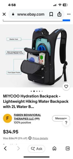 Backpack, New 2L Hydration.  Lightweight.  See All Photos