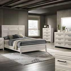 4 PCS QUEEN SIZE BEDROOM SET (BRAND NEW)(((MATTRESS NOT INCLUDED)))