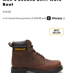 New Caterpillar Second Shift Steel Toe Work Boots